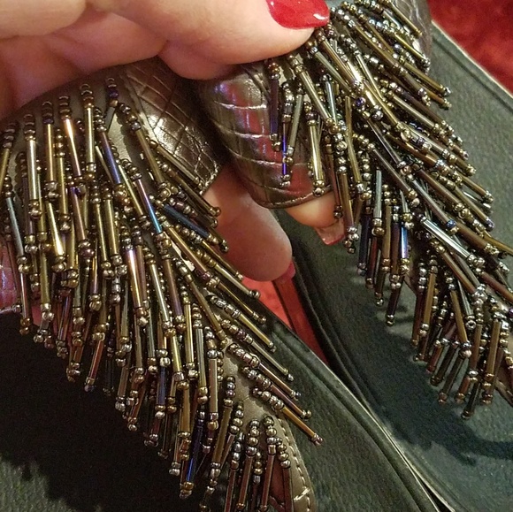 Fitflops ~ Pewter & Multi-Color Bead Sandals - Picture 2 of 7